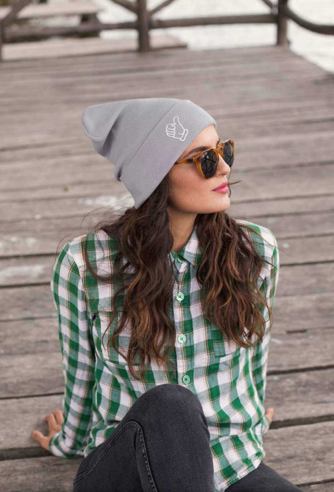 Imthatguy Double Sided Beanie Light Gray