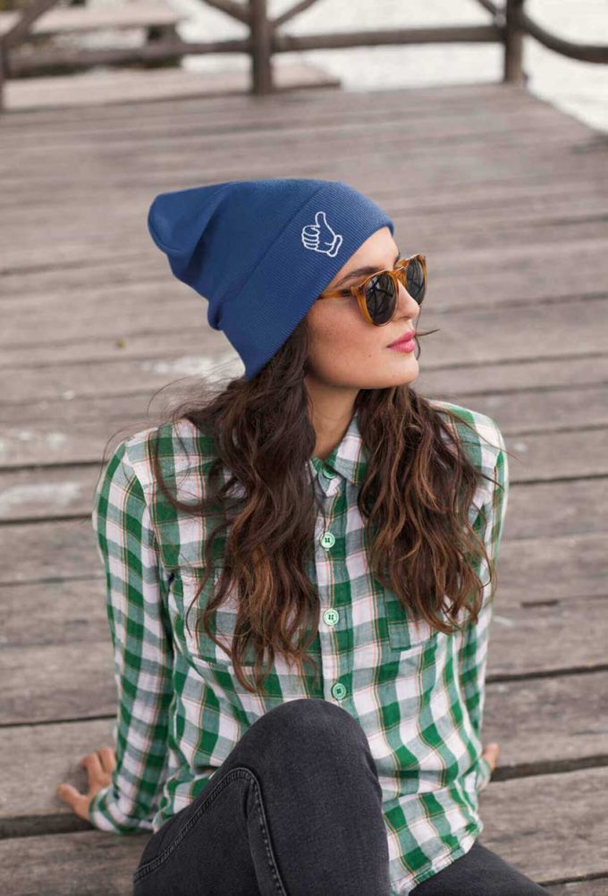 Imthatguy Double Sided Beanie Navy Blue