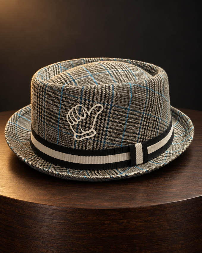 Blue Pork Pie Hat